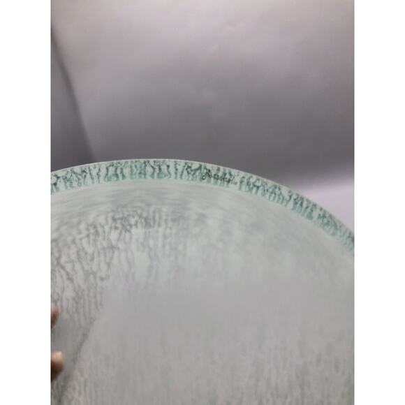 Glass Studio Glass Bowl 8" x 2" Aqua Blue color Used with Defect *READ - Picture 4 of 13